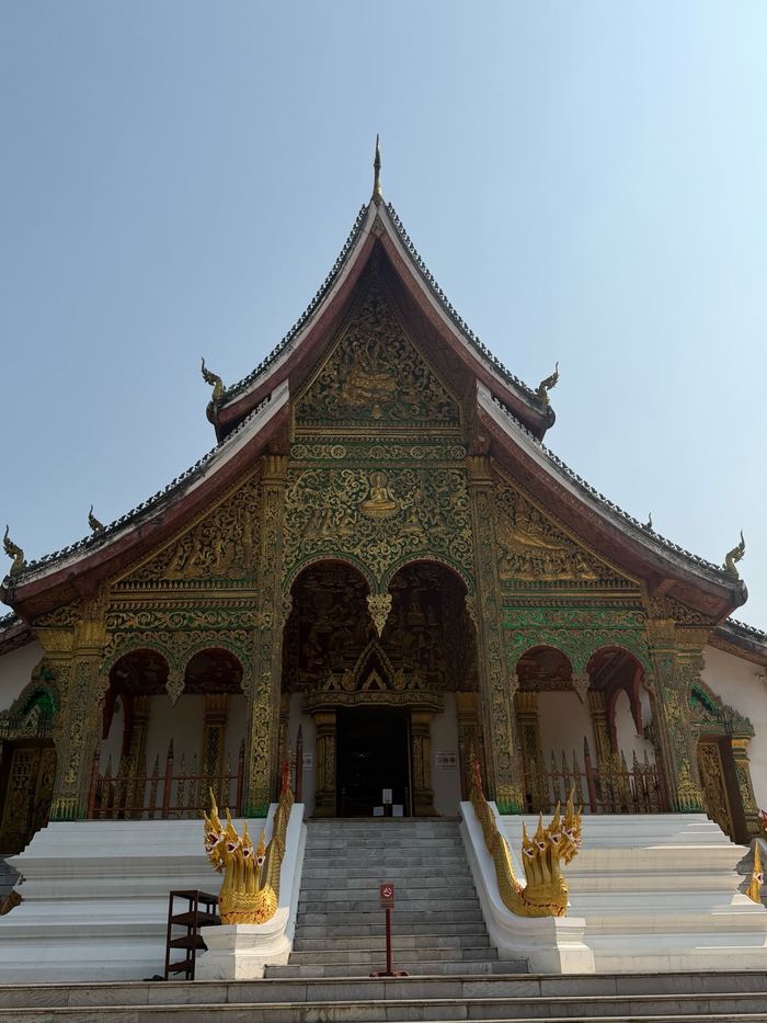 Gilded temple facade in Luang Prabang