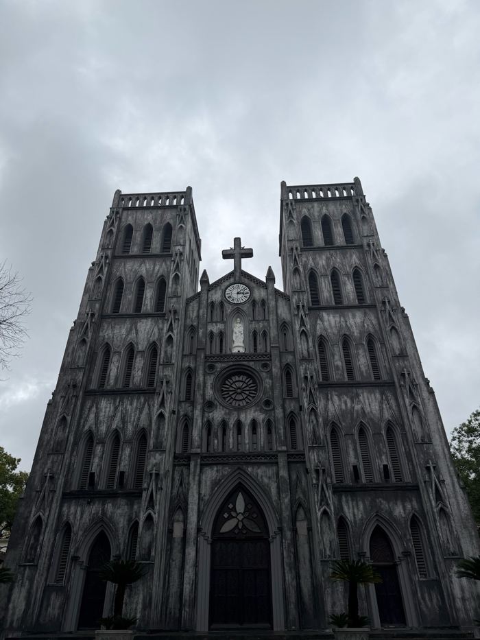 St. Joseph's Cathedral under a gray sky