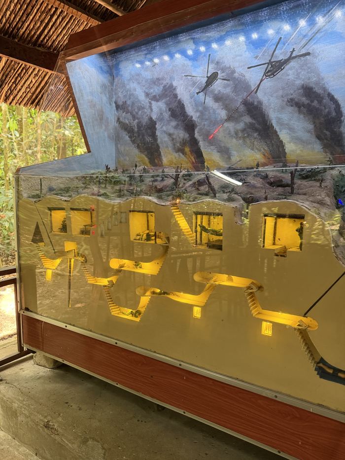 A diorama showing the layout of the Cu Chi tunnels